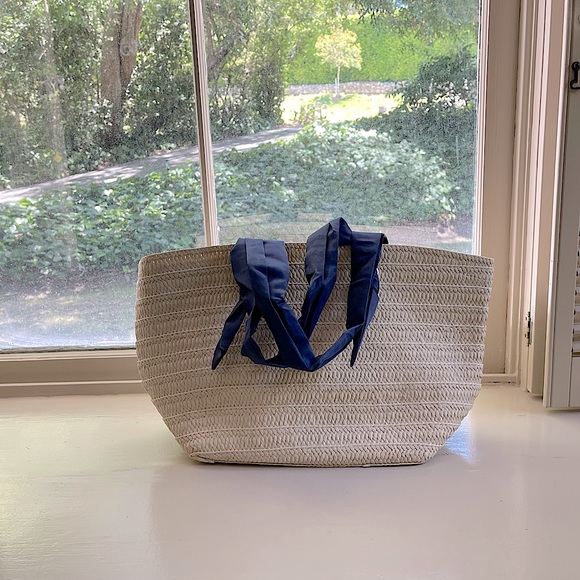 NWT Shoulder or Handle Bag Purse With Navy Blue Cloth Handles. - Picture 5 of 6